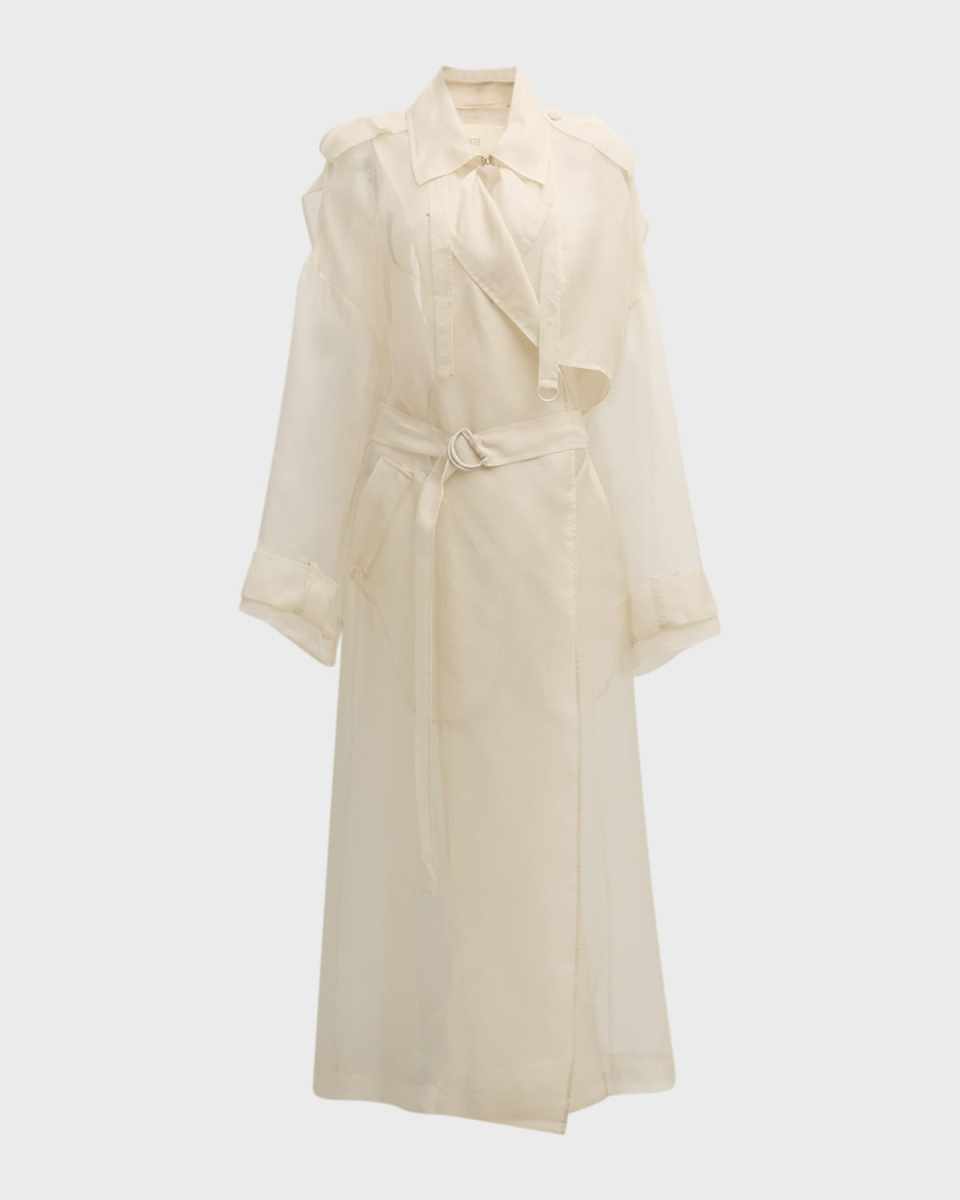 Silk Organza Wrap Trench Coat